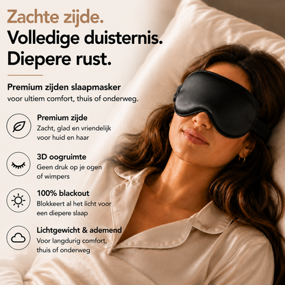 3D Silk Blackout Sleep Mask - Zwart