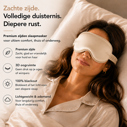 3D Silk Blackout Sleep Mask - Champagne