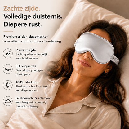 3D Silk Blackout Sleep Mask - Zilver