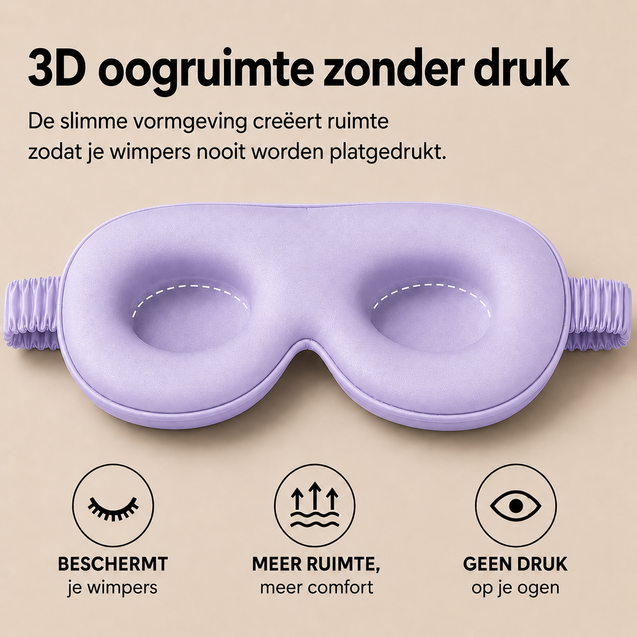 3D Silk Blackout Sleep Mask - Lavendel