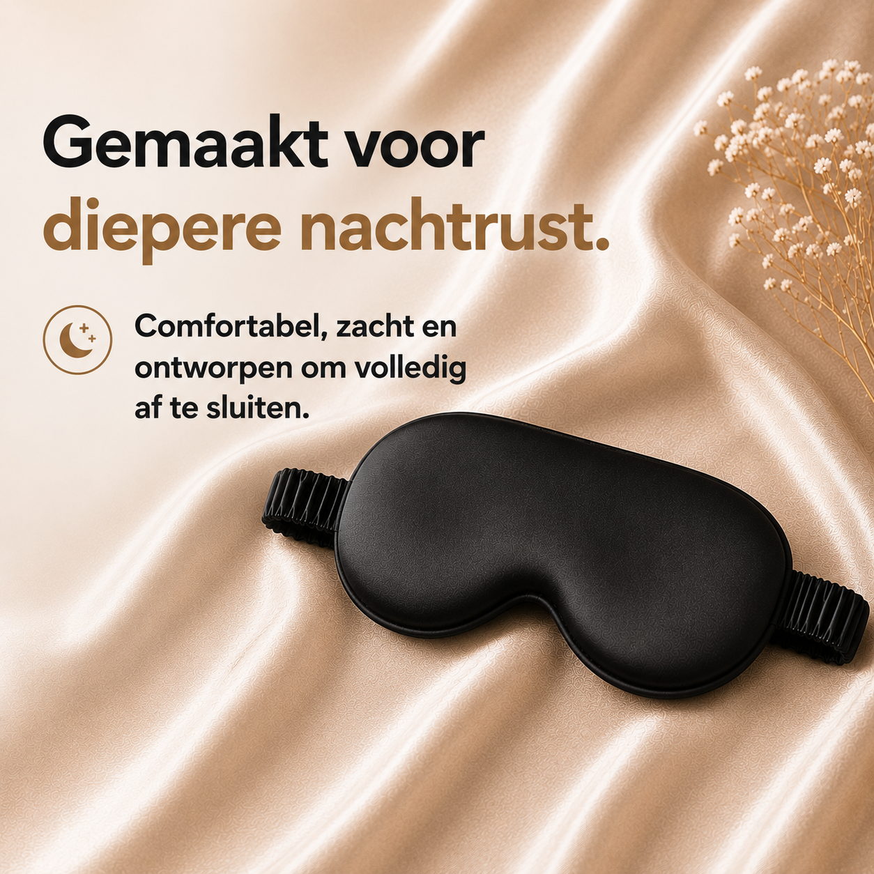 3D Silk Blackout Sleep Mask - Zwart