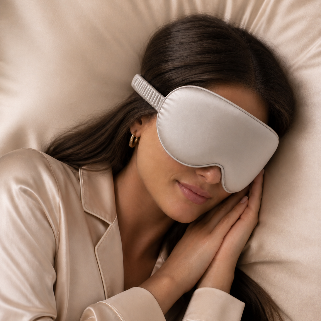 3D Silk Blackout Sleep Mask - Zilver