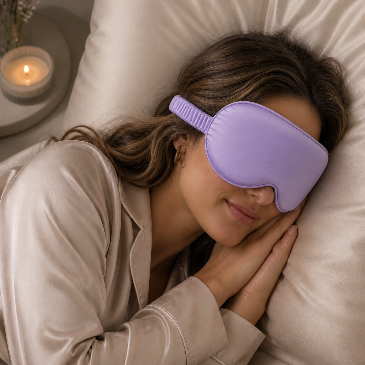 3D Silk Blackout Sleep Mask - Lavendel